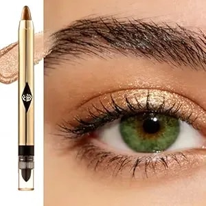 Glitter Eyeshadow Stick Set Cream-To-Powder Waterproof Shadow-Shimmer And Matte Long-Lasting Color-Crease-Proof, Halloween Makeup (Pearlescent Golden Brown(1 Pc))
