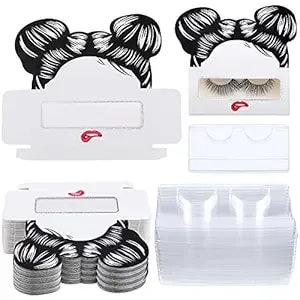 Maitys 24 Pieces Eyelash Boxes Eyelash Cases Empty Lash Packaging Bulk Eyelash Storage Box False Eyelash Case Holder With Plastic Eyelash Trays Fits 25mm For False Eyelashes Women