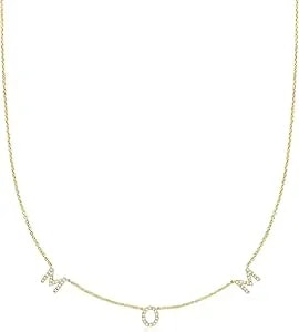 Ross-Simons 0.20 Ct. T.W. Diamond Mom Station Necklace In 18kt Gold Over Sterling