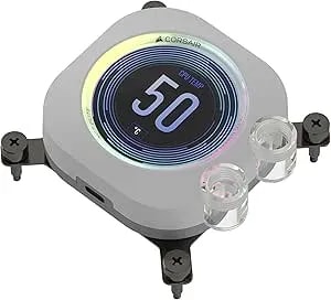 Corsair XC7 RGB Elite LCD CPU Water Block - 480x480 IPS LCD Screen - 31 RGB Leds - USB-C - Fits Intel® LGA 1700, AMD® AM5 And Older - White