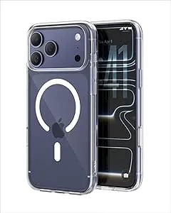 Belkin For Iphone 17 Pro Max Case, Clear, Magsafe Compatible W/Anti-Scratch & Anti-Yellowing Treated Coating, Touch Sensitive Camera Control - Military Grade, Slim Design, Shockproof, Protective