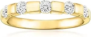 Ross-Simons 0.50 Ct. T.W. Lab-Grown Diamond 5-Stone Ring In 18kt Gold Over Sterling
