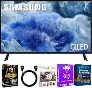 Samsung 32-Inch q8f Qled 4k Smart Tv, Quantum Dot, Hdr+, 144hz Vrr, Slim Metal Design, Voice Remote, Includes 1-Year Warranty, Aux Hdmi Cable & Streaming Bundle