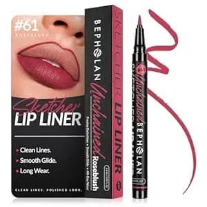 Bepholan Liquid Lip Liner Lip Stain Makeup, Waterproof Seamless Lip Liner, Long Lasting All-Day Wear Lip Stain Finish (06 Unchained) - Matte, Smooth, Durable, Long-Lasting
