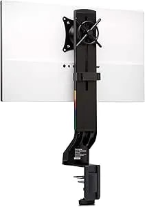Kensington Single Monitor Desk Mount, C-Clamp Vesa Stand Fits Up To 32 Inch Ultrawide Samsung LG , Low Profile Vertical Mount, Height Adjustable Free Standing Arm,K55512WW Black
