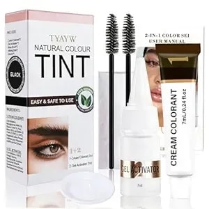 Lash Color Kit, Instant Eyebrow & Eyelash Color Set With Natural Ingredients, Temporary Brow & Lash Color For Home Diy, Safe & Easy For Beginner, 7ml-Black