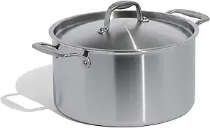 Made In Cookware - 8 Quart Stainless Steel Stock Pot With Lid - 5 Ply Stainless Clad - Professional Cookware - Crafted In Italy - Induction Compatible