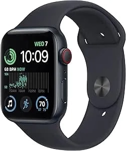 Apple Watch Se (2nd Gen) (Gps + Cellular, 44mm) - Midnight Aluminum Case With Midnight Sport Band, S/M (Renewed)