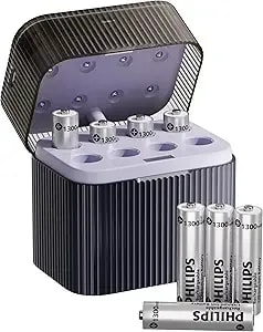 Philips Rechargeable Aaa Lithium Battery 8 Pack, 1.5v 1300mwh Li-Ion Battery, 1200 Long Batteries Life For Game Controllers, Remote Controls, Household Electronic Devices