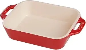Staub Ceramic Rectangular Dish - 7.5" X 6" (Cherry)