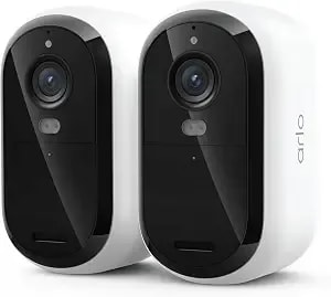 Security Cameras Wireless Outdoor - Arlo Essential Battery 2k (3rd Gen, Latest Version), Color Night Vision, Two-Way Audio, Home Security, Person/Package/Vehicle/Animal Detection, White - 2-Pack