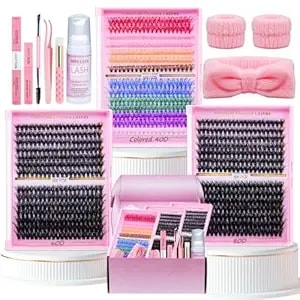 Lash Clusters Kit Diy Lash Extension Kit 3d Effect Cluster Lashes 840pcs Cluster Eyelash Extensions Wispy Eyelash Clusters With Lash Bond&Seal,Gift Packs For Beginners Bulk Pack(12 Counts Lash Kit-3)