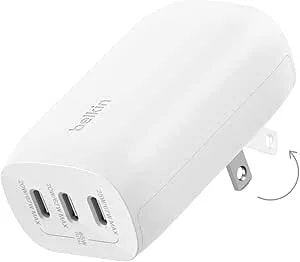 Belkin 3-Port USB C Charger Block 67W - PPS, USB-C PD 3.1 Enabled Fast Charging Charger For Iphone 17, Macbook Pro, Airpods, Samsung Galaxy S25, Google Pixel 10, Nintendo Switch 2 & More - White