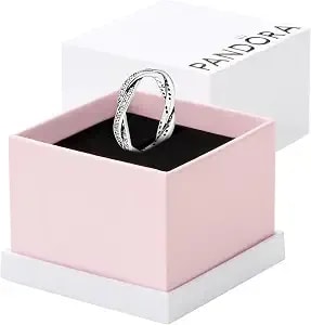 Pandora Sparkling Twisted Lines Ring - Gift For Her - Ring For Women - Clear Cubic Zirconia - With Gift Box