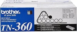 Brother Genuine High Yield Toner Cartridge, Black Toner, Page Yield Up To 2,600 Pages, tn360