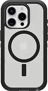 Otterbox Iphone 15 Pro (Only) Defender Series Xt Clear Case - Dark Side (Black/Clear), Screenless, Rugged , Snaps To Magsafe, Lanyard Attachment (Ships In Polybag, Ideal For Business Customers)