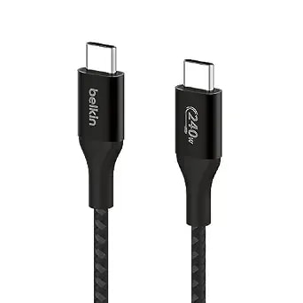Belkin Usb C To Usb C Cable, 6.6ft, 240w - Type C Charger, Iphone Charger Cord, Fast Charging For Iphone 16, Galaxy s25, Pixel 9, Macbook, Chromebook, Ipad Pro, Switch Steam Deck - Black