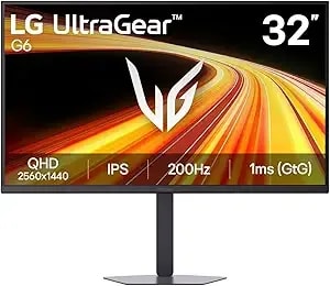 Lg 32g620b-B 32-Inch Ultragear Qhd (2560 X 1440) Ips Gaming Monitor, 200hz, 1ms, Nvidia G-Sync Compatible, Amd Freesync Premium, hdr10, Hdmi, Displayport, Tilt/Height/Swivel/Pivot Stand, Black