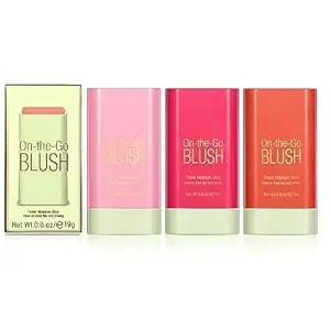 Lovelycat On-The-Go Makeup Blush Stick Tinted Moisture Stick, Shadow Lips Cheek Blusher Creamy Long Lasting Natural Nude For All Skin Natural Waterproof, Long Lasting(3pc)