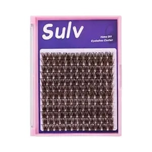 Sulv Dark Brown Lash Clusters Fluffy Eyelash Clusters,Natural Cluster Eyelash Extensions D Curly Diy Lash Extension,Wispy Eyelash Clusters For Beginners (144 Pcs 16mm)