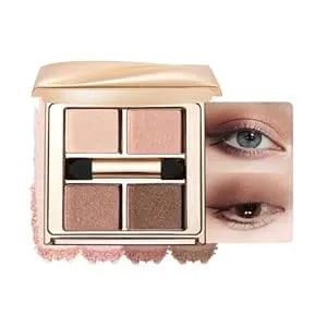 Nude Rose Shimmer Eyeshadow Palette–4 Soft Pearl Shades In Champagne, Nude Rose, Rosy Taupe&Mocha Brown, High Pigment Long Lasting Satin Eye Shadow For Natural Everyday Guve, Paleta De Sombras De Ojos