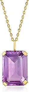 Ross-Simons 10.00 Carat Amethyst Pendant Necklace In 14kt Yellow Gold. 18 Inches
