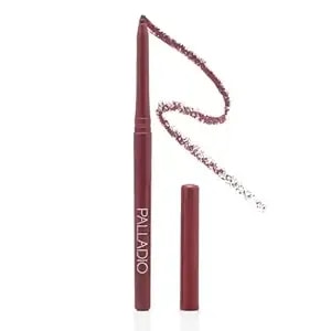 Palladio, Retractable Waterproof Lip Liner High Pigmented And Creamy Color Slim Twist Up Smudge Proof Formula With Long Lasting All Day Wear No Sharpener Required, Plum