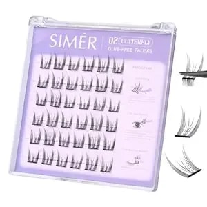 Self Adhesive Lash Clusters Press On Lashes Natural Eyelash Clusters 10-14mm C Curl Pre-Glued Cluster Lashes No Glue Needed Reusable Wispy Diy Eyelash Extension