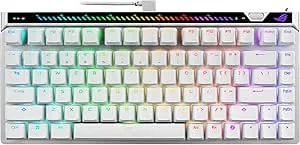 Asus Rog Falchion Ace 75 He Wired Analog Hall Effect Gaming Keyboard– 75% Tkl, Usb, Hot Swappable Hfx v2x Magnetic Switch, Rapid Trigger, 8khz Polling, Pbt Keycap, Carry Case, Web Based Config - White