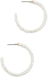Lele Sadoughi Women'S Freshwater Pearl Medium Hoops