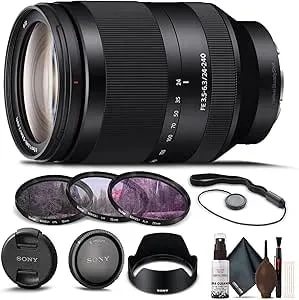 Sony Fe 24-240mm F/3.5-6.3 Oss Lens (sel24240) – Full-Frame E-Mount - All-In-One Super Zoom - Optical Steadyshot - Filter Kit, Cap Keeper & Cleaning Kit