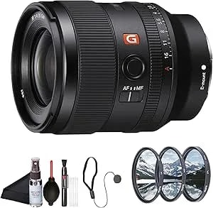 Sony Fe 35mm f1.4 Gm Wide-Angle Prime Lens (sel35f14gm) – Full-Frame E-Mount - Bright f1.4 Aperture - G Master Optics - Filter Kit, Cap Keeper, Cleaning Kit, And More