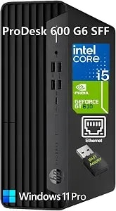 Hp Prodesk 600 g6 Sff Desktop - Intel i5-10400f, 8gb Ram, 256gb Pcie Ssd - Geforce Gt 610, Windows 11 Pro, Usb-C, Dual Monitor, Business Pc With Keyboard, Mouse & Wifi Adapter