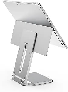 Kensington Elevated Stand Adjustable For Surface Stand For Desk, Non-Skid Tablet Holder Designed For Surface Pro, Laptop Stand For Surface Accessories, Silver (K58277WW)