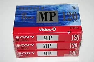 SONY 8mm Video Cassette Tape P6-120MP - 120 Minutes (3 Pack)