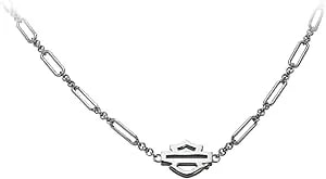 Harley-Davidson Women'S Link & Length Bar & Shield Chain Necklace - Silver