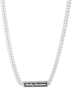 Harley-Davidson Women'S 16 In. H-D Name Plate Necklace, Sterling Silver