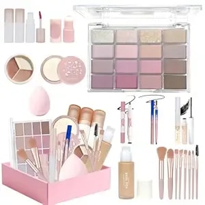 Makeup Kit For Women Full Kit Makeup Set For Teen Girls All In One Makeup Set Includes Foundation Eyeshadow Palette Lipgloss Eyeliner Stick Cosmetic Brush Set