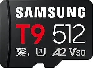 Samsung Microsdxc t9 512gb, Read/Write Speeds Up To 200/130 Mb/S, Made For Avid Gamers & Professional Creators (Mb-mh512t/Am)