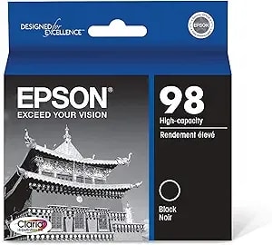 Epson 98 Claria Hi-Definition Ink High Capacity Black Cartridge (t098120) Works With Artisan-700, 710, 725, 730, 800, 810, 835, 837