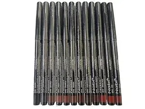 Nabi Retractable Waterproof Eyeliner & Lipliner Pencil, Smudge-Proof, Long-Lasting,Professional Makeup For Sensitive Eyes & Lips, 12-Pack Assorted (Mixed, 5)