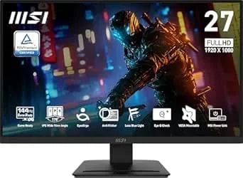 Msi PRO MP273L E14 27-Inch IPS 1920 X 1080 (FHD) Gaming Office Monitor, 144Hz, Adaptive-Synch, HDR Ready, HDMI, VGA Port,VESA Mountable, Tilt, 4-Side Slim Bezel,1ms, Black