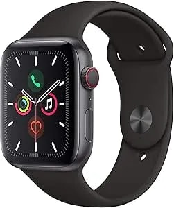 Apple Watch Series 5 (GPS + Cellular, 40MM) - Space Gray Aluminum Case With Black Sport Band (Renewed)