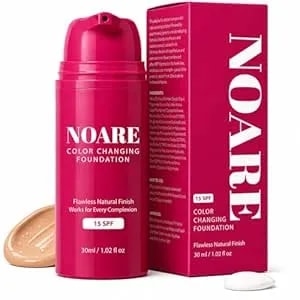 Color Changing Foundation, Skin Tone Adapting Liquid Foundation Makeup, Lightweight Self Adjusting Formula With Natural Finish, Buildable Coverage, 1.02 Fl Oz