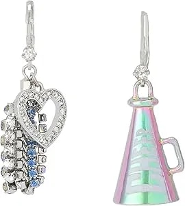 Betsey Johnson Women'S Kick Off Cheer Pom Pom Mismatch Earrings