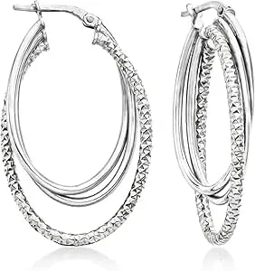 Ross-Simons Italian Sterling Silver Triple-Hoop Earrings