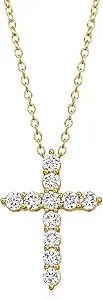 Ross-Simons 0.50 Ct. T.W. Lab-Grown Diamond Cross Pendant Necklace In 18kt Gold Over Sterling