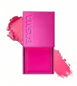 Basma Beauty Cream Blush For Cheeks, Buildable Non-Sticky Cream Blush Makeup, Long-Lasting Cheek And Lip Tint With Vitamin E, Aloe Vera & Rosemary Extract, Gluten-Free Vegan (Fuchsia)
