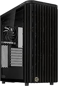 Asus Proart pa401 Wood Edition Atx Mid-Tower Pc Case – Tempered Glass, Fsc-Certified Wooden Front Panel, Dual 160mm Fans, Power & Reset Button Lock, Usb-C 20gbps, Detachable Psu Bracket