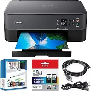 Canon Pixma TS6420a All-In-One Wireless Color Printer With Print, Scan, Copy, Photo Print & Mobile Functions Bundle With DGE USB Cable + Small Business Productivity Software Kit